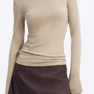 Cashmere Solid Slim Fit Knit Top