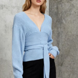 Slim Fit V-Neck Knit Top